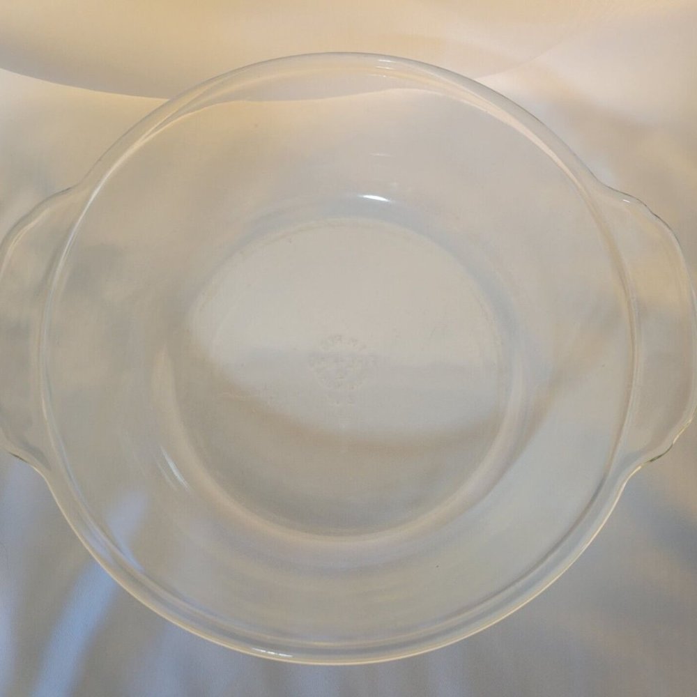 Fire-King Ovenware Clear Glass Round 9" Casserole Dish 2 Qt #12